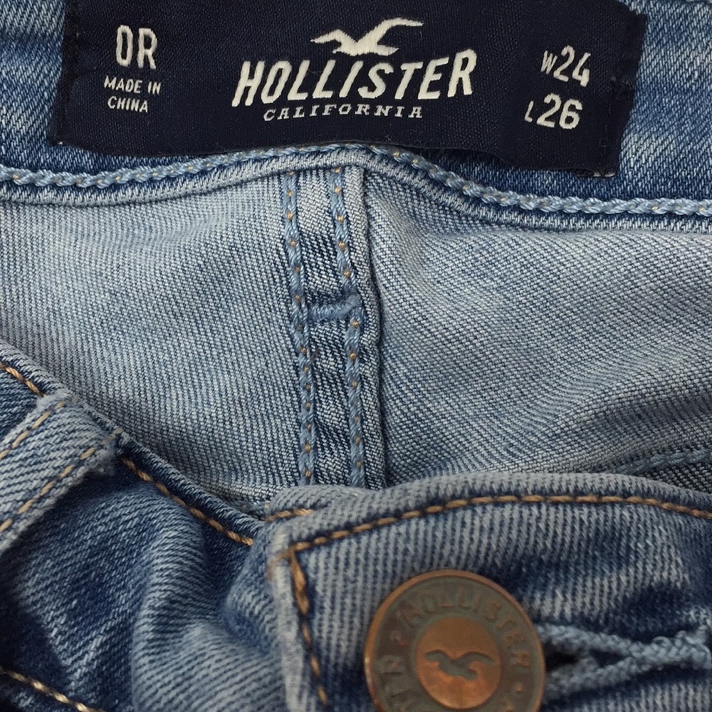 Hollister Jeans Holes Low Rise Super Skinny Crop - Picture 9 of 10
